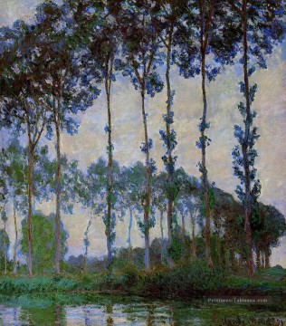 Peupliers sur les bords de la rivière Epte au crépuscule Claude Monet Peinture à l'huile